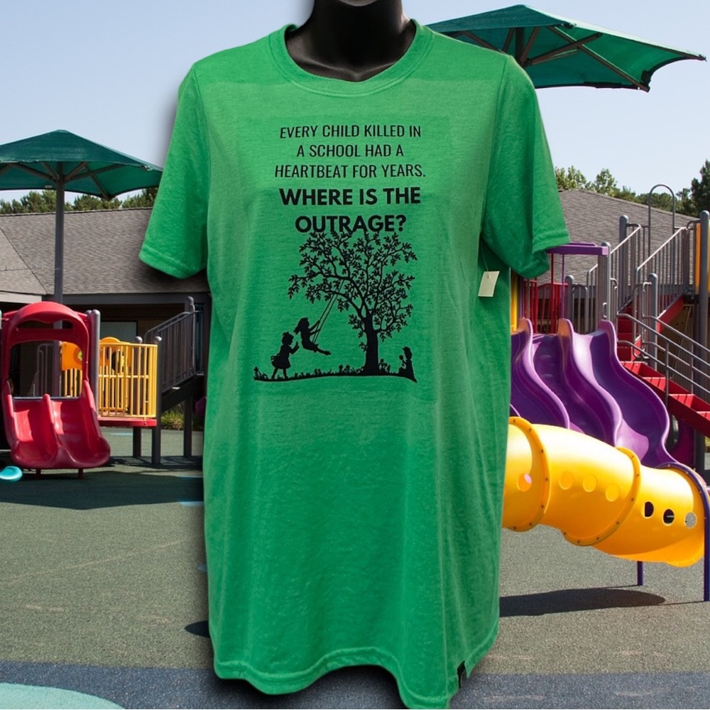 Gun Reform statement tee NEW shaded green unisex mens S/womens M/L Goldtoe